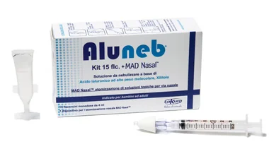 ALUNEB ISO KIT 15 FLACONCINI DA NEBULIZZARE + MAD NASALE SIRINGA PER NEBULIZZAZIONI NASALI