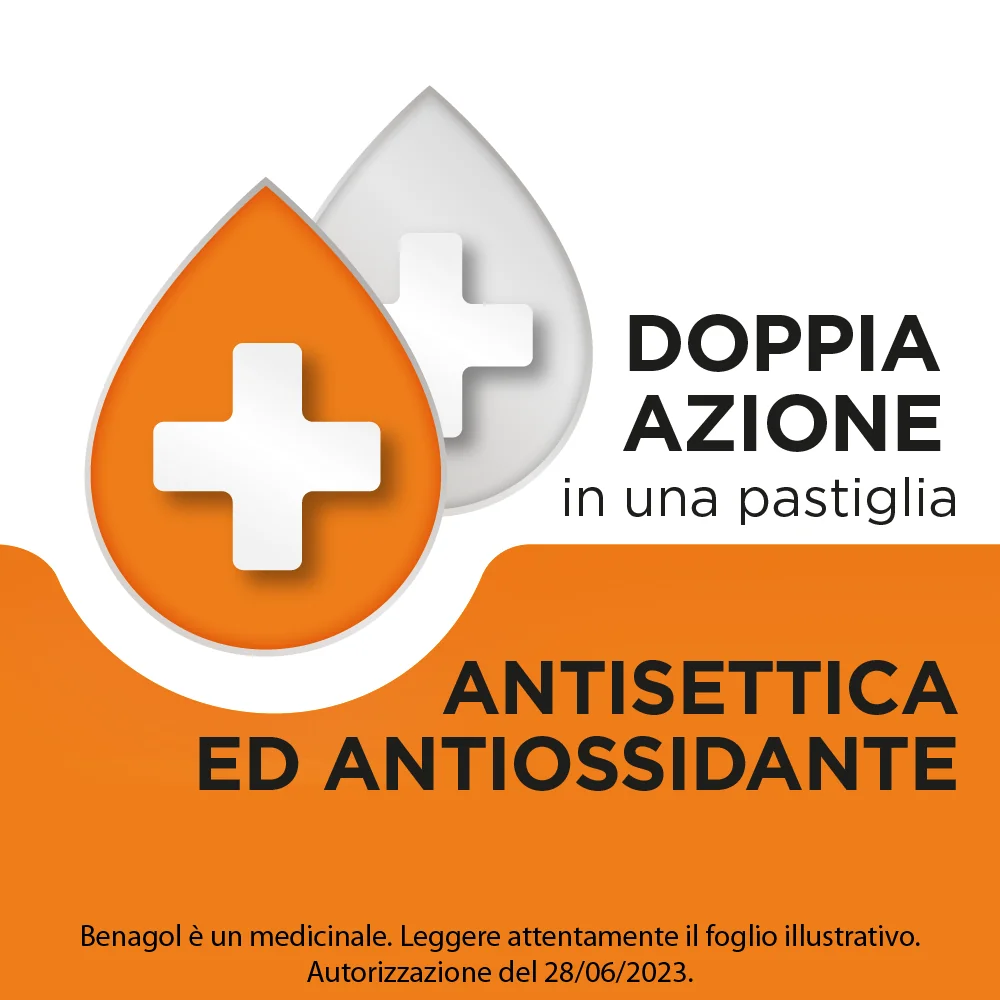 Benagol Pastiglie Vitamina C Gusto Arancia 36 Pastiglie Antisettico Cavo Orale