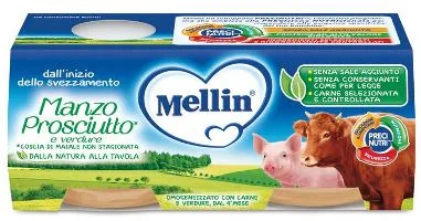 MELLIN OMOGENEIZZATO DI MANZO E PROSCIUTTO 2 X 80 G