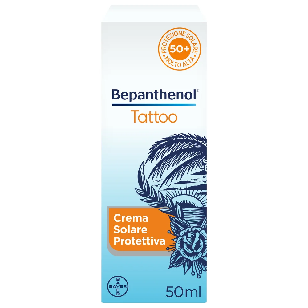 BEPANTHENOL TATTOO CREMA PROTEZIONE SOLARE MOLTO ALTA SPF50+ 50ML