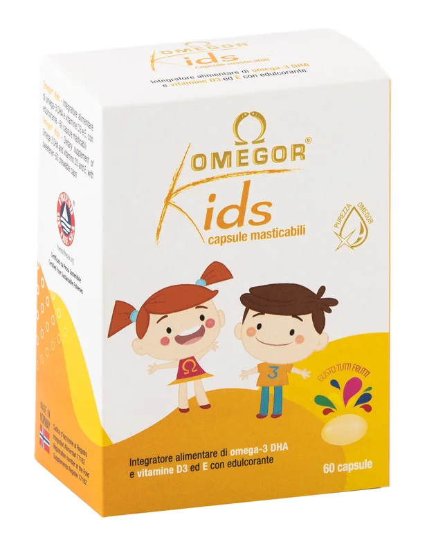 OMEGOR KIDS INTEGRATORE DI OMEGA 3 E VITAMINE 60 CAPSULE MASTICABILI