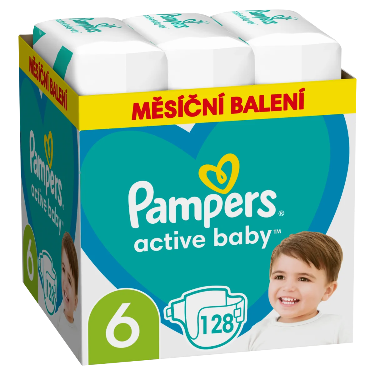 Pampers Active Baby Nappies 6X128 13-18 Kg