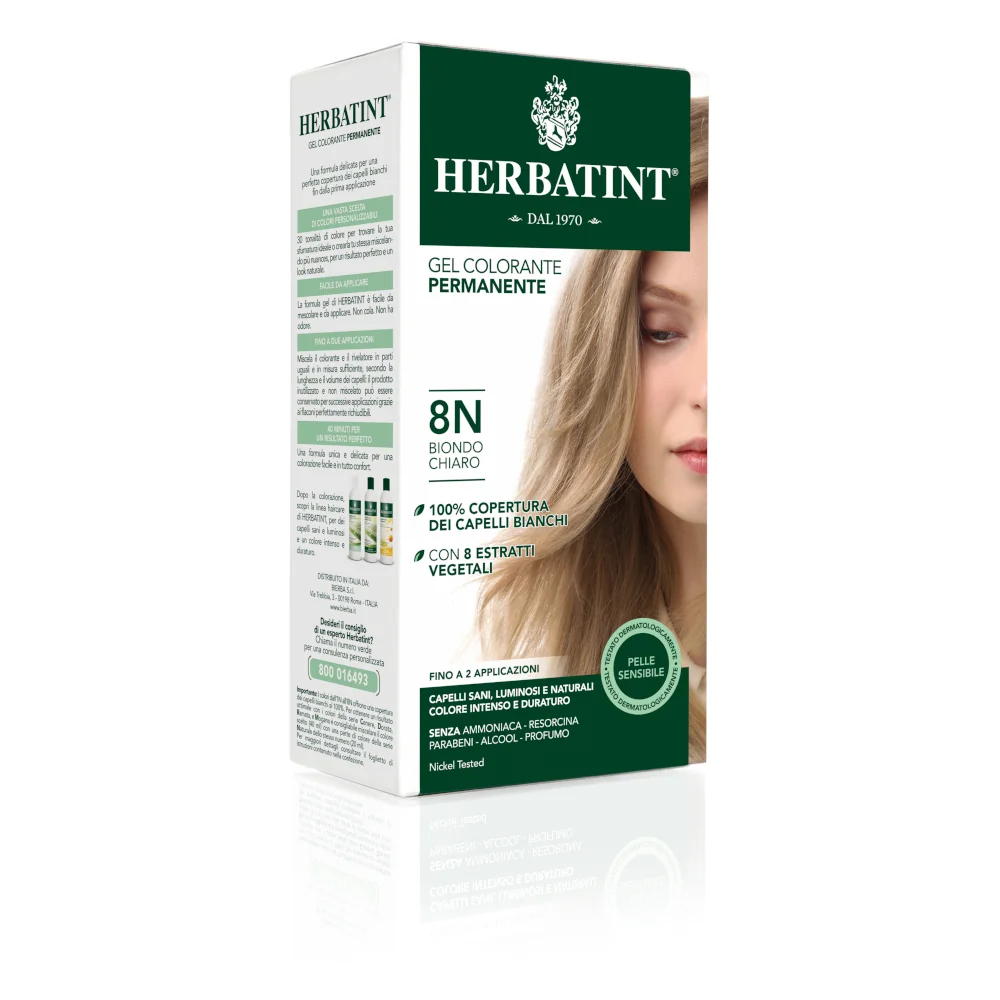 HERBATINT TINTURA CAPELLI GEL PERMANENTE 8N BIONDO CHIARO 150 ML