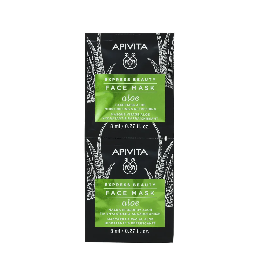 Apivita Express Aloe 2 X 8 Ml Maschera Viso Idratante