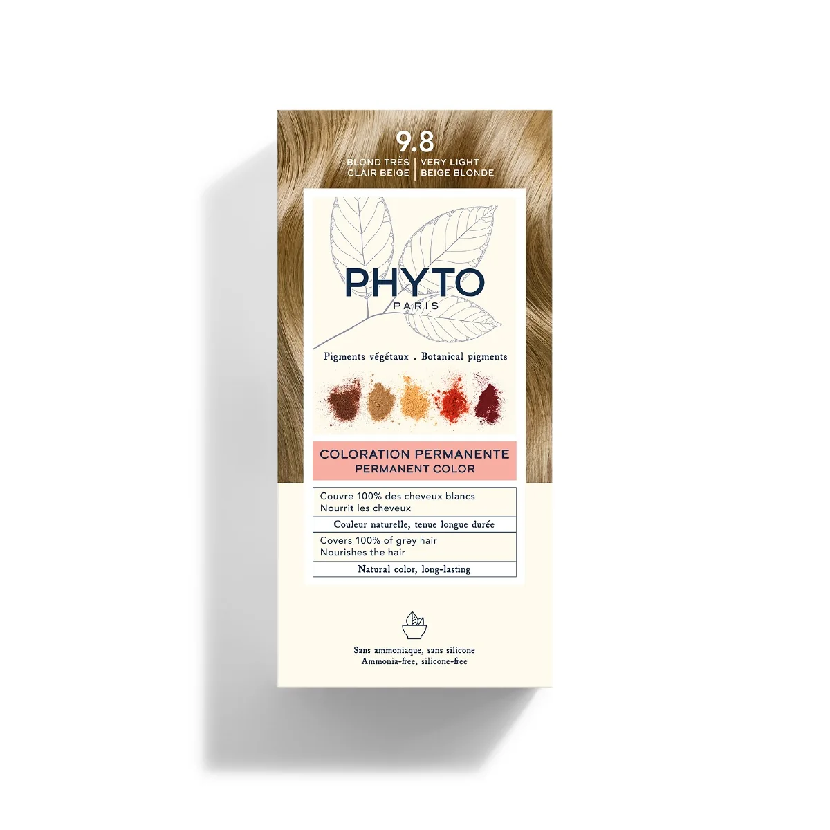 PHYTO PHYTOCOLOR 9.8 BIONDO CHIARISSIMO CENERE COLORAZIONE PERMANENTE SENZA AMMONIACA