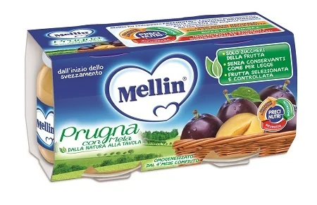 MELLIN OMOGENEIZZATO PRUGNA 3 PEZZI DA 100 G