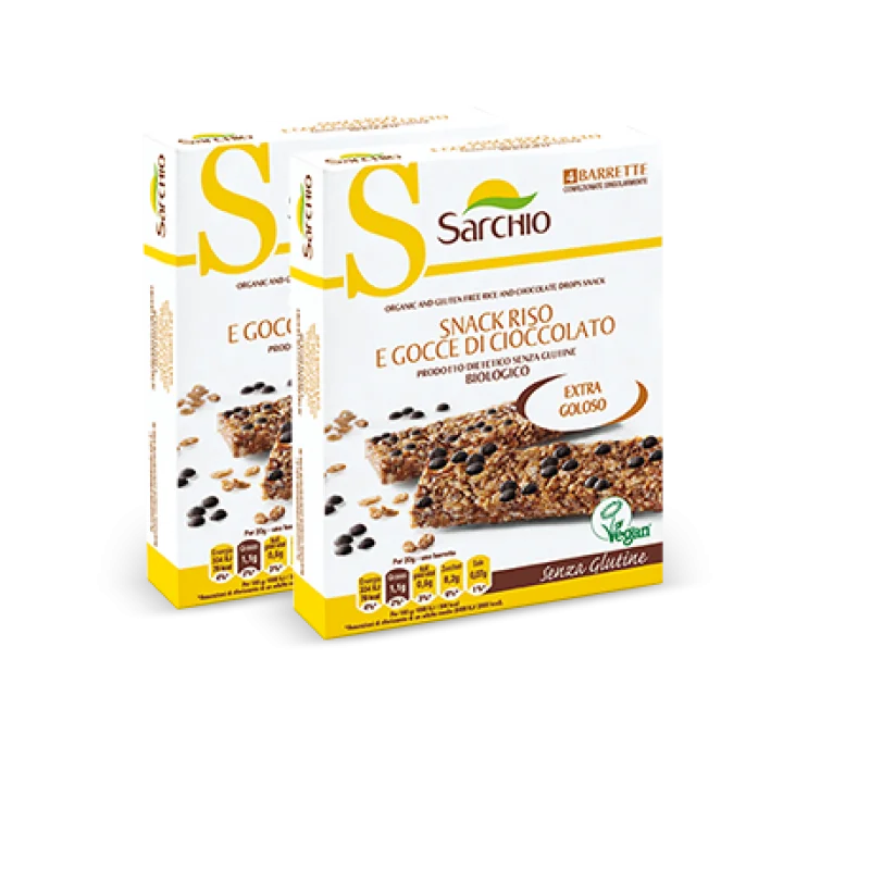 SARCHIO SNACK RISO E GOCCE DI CIOCCOLATO SENZA GLUTINE 80 G