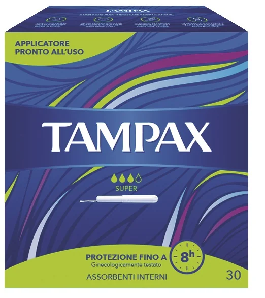 TAMPAX SUPER BLU BOX ASSORBENTE INTERNO FLUSSO LEGGERO MEDIO 30 PEZZI