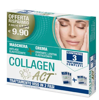 COLLAGEN ACT TRATTAMENTO VISO IN 2 FASI MASCHERA + CREMA