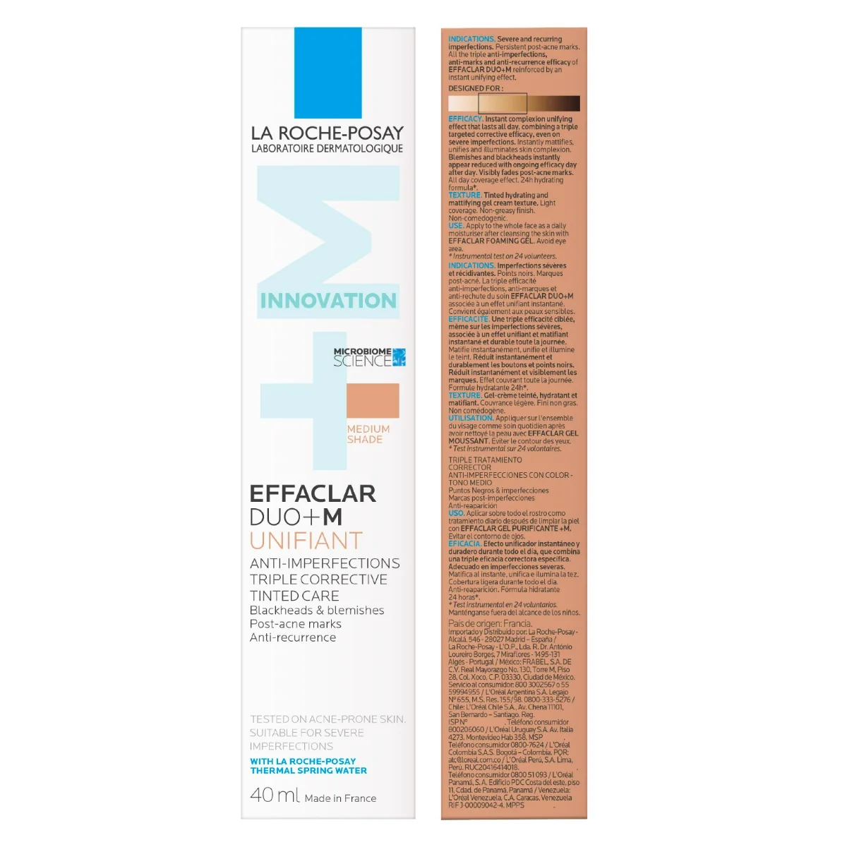 La Roche Posay Effaclar Duo +M Unifiant Medium 40 Ml Trattamento Correttivo Uniformante e Purificante