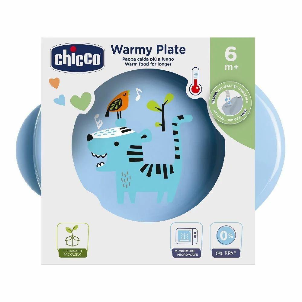 CHICCO PIATTO PAPPACALDA 6 MESI+ AZZURRO