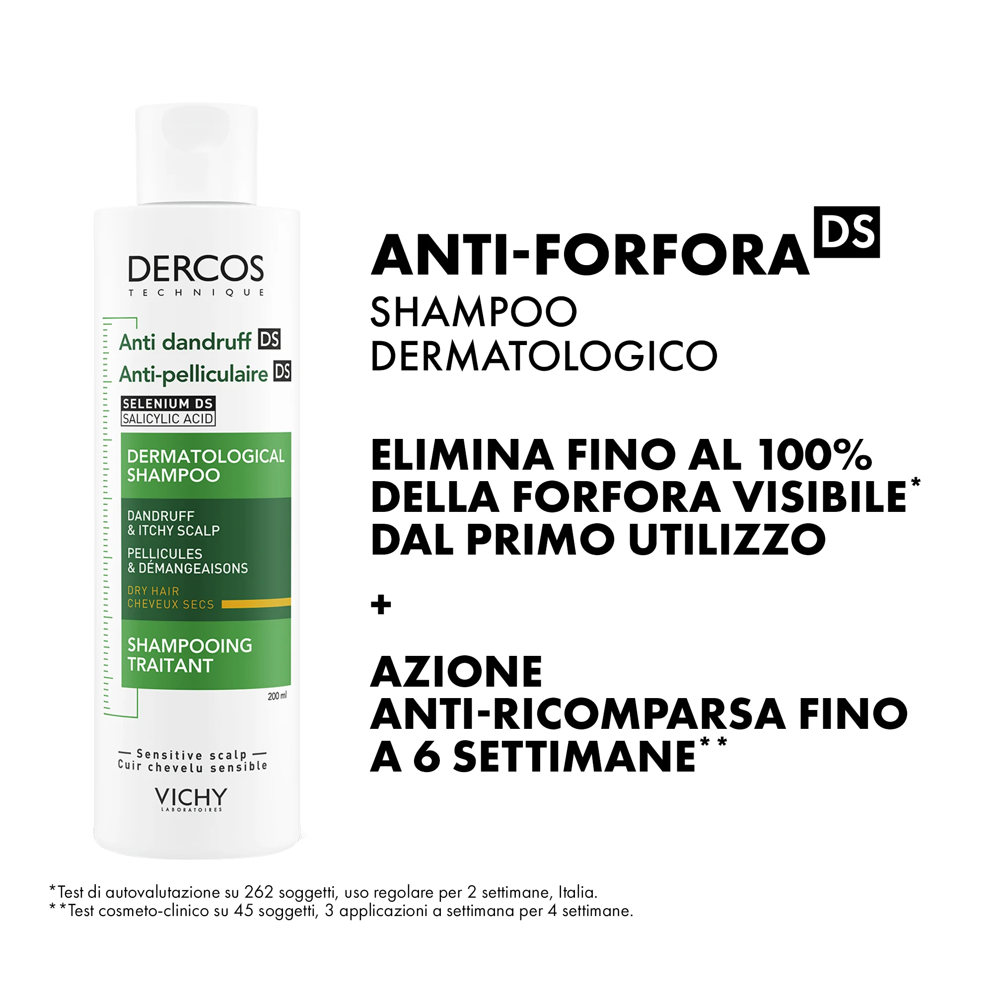 Vichy Dercos Antiforfora 200 ml Shampoo Trattante Capelli Secchi