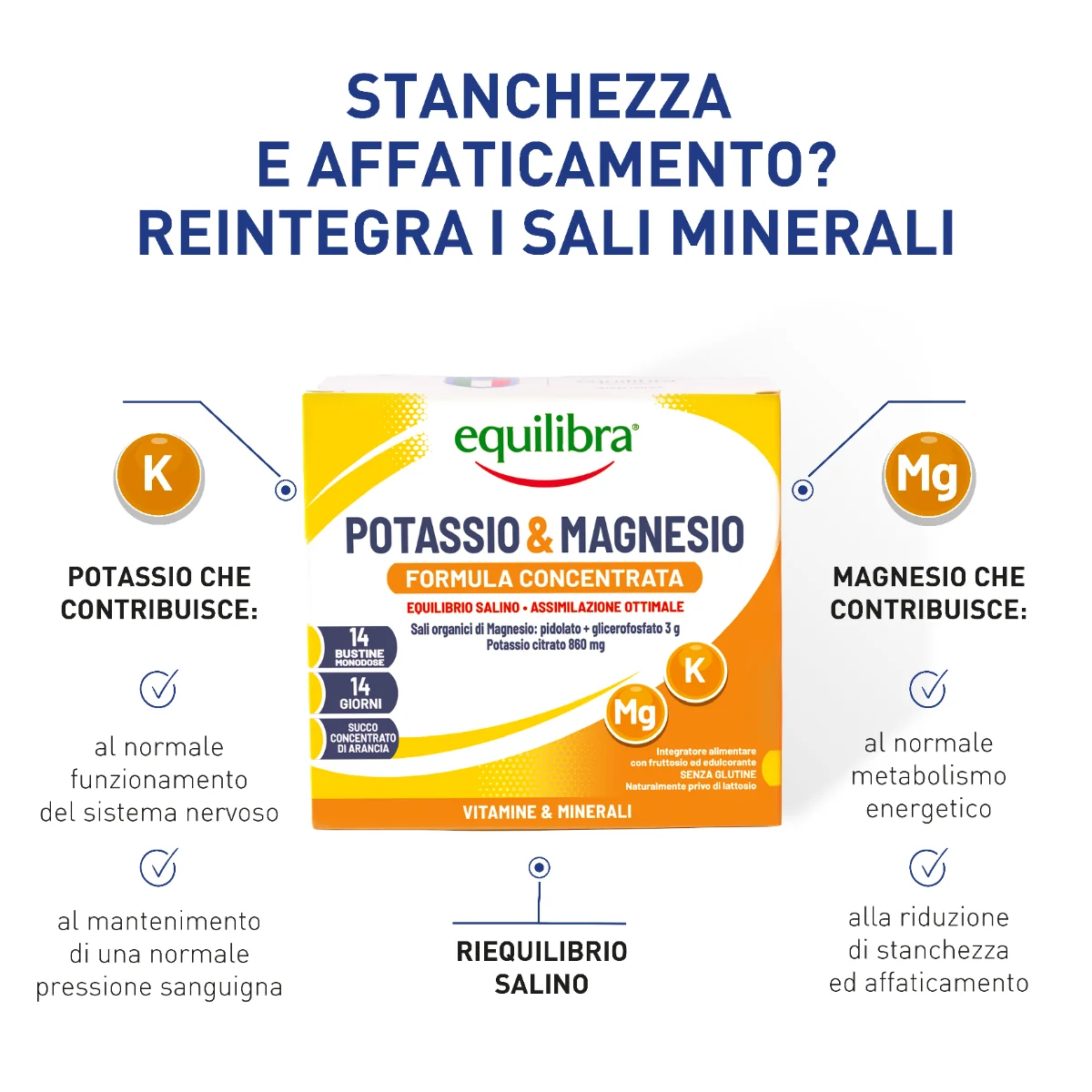 Equilibra Potassio&Magnesio 30 Bustine Sali Minerali