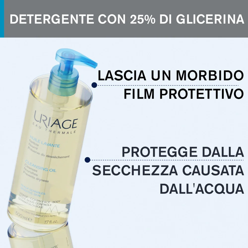 Uriage Eau Thermale Olio Detergente Lavante Viso e Corpo 1 l 