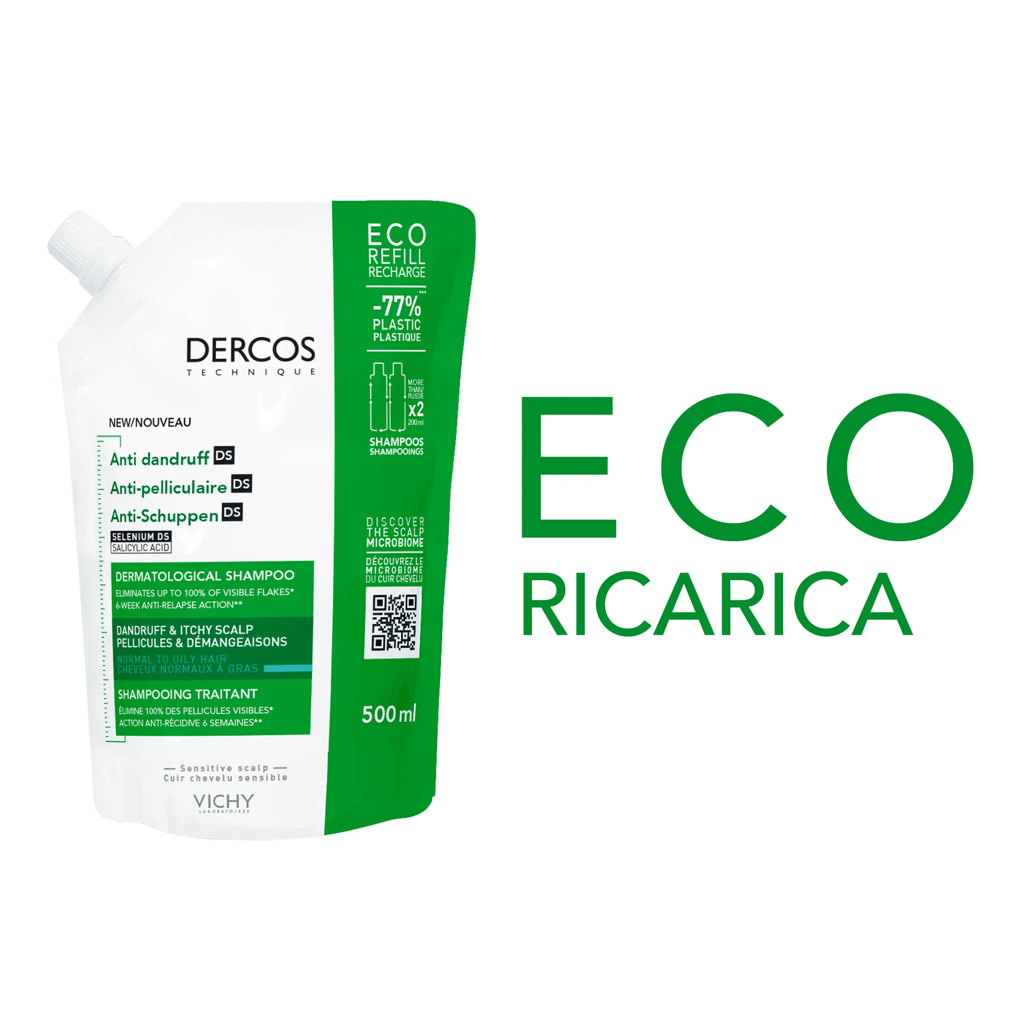 Vichy Dercos Eco 500 Ml Ricarica Shampoo Anti Forfora