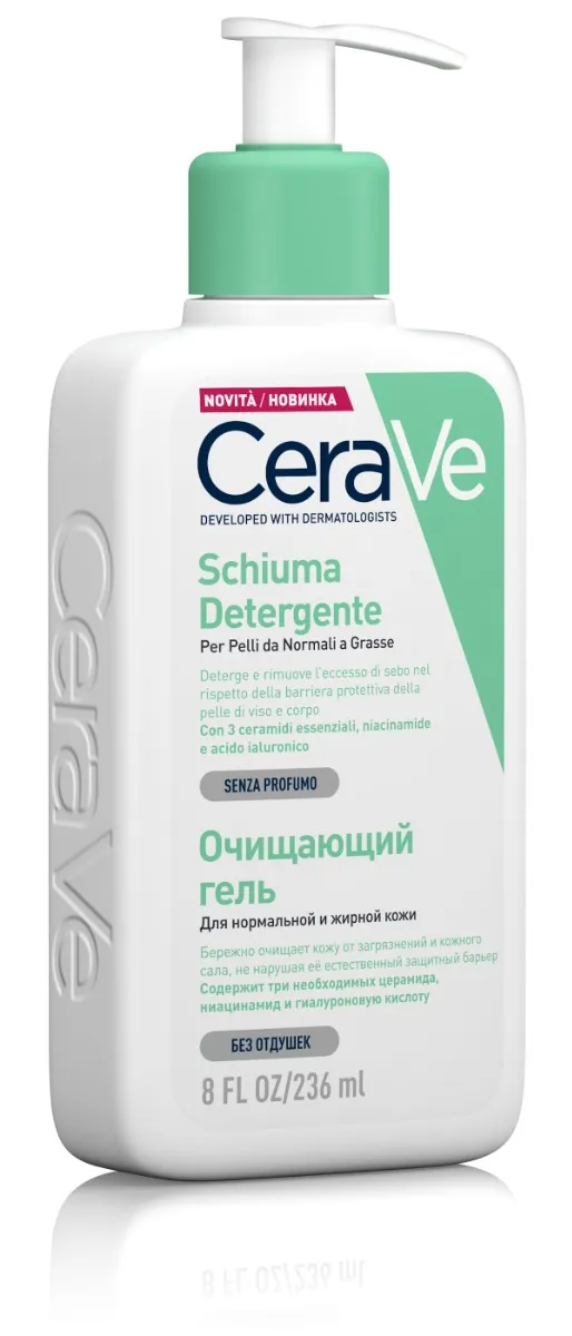 Cerave Schiuma Detergente Viso 236 Ml Pelle Normale e Grassa