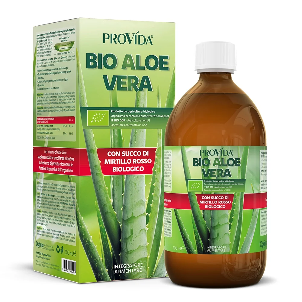 Provida Bio Aloe Vera Con Succo di Mirtillo Rosso 500 ml Biologico