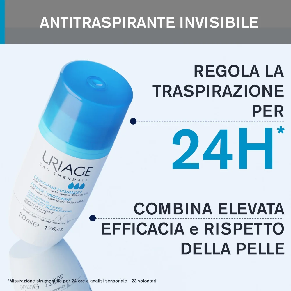 Uriage Eau Thermale Deodorante Power3 Anti-sudorazione Intensa Roll-On 50 ml 