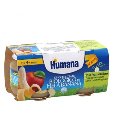 HUMANA OMOGENEIZZATO BIOLOGICO MELA BANANA 2X100 G