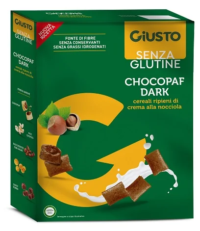 Giusto Senza Glutine Chocopaf Dark 300 g Ripieno alla nocciola