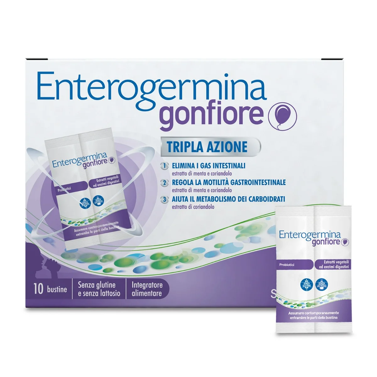 ENTEROGERMINA GONFIORE ADDOMINALE INTEGRATORE ELIMINA GAS 10 BUSTINE