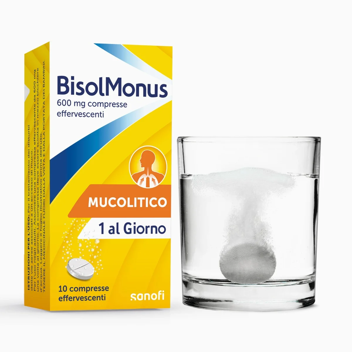 BISOLMONUS 10 COMPRESSE EFFERVESCENTI 600 MG