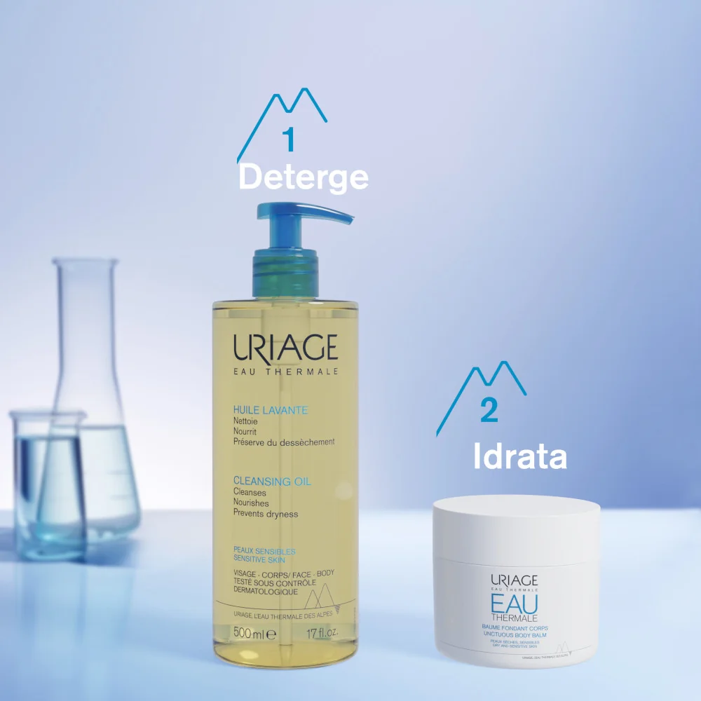 Uriage Eau Thermale Olio Detergente Lavante Viso e Corpo 1 l 