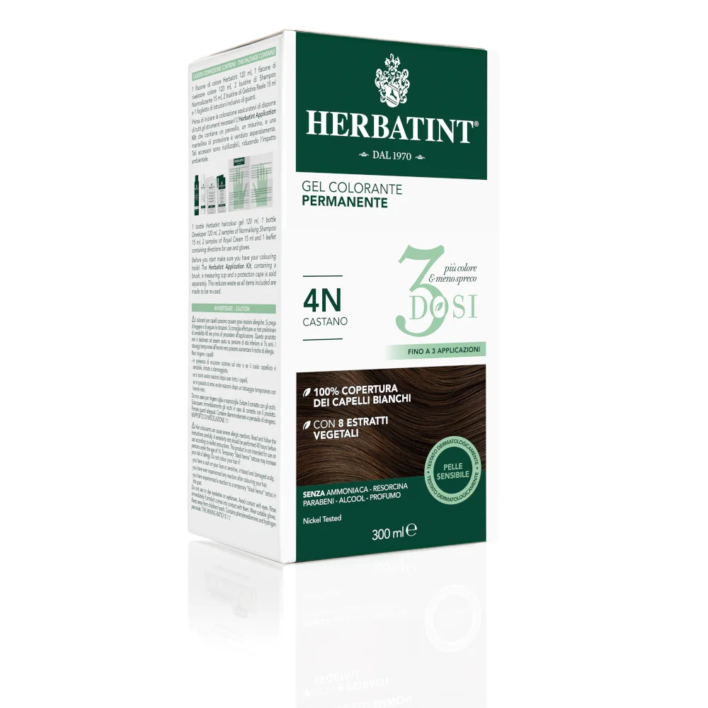 HERBATINT TINTURA CAPELLI GEL PERMANENTE 3 DOSI 4N CASTANO 300 ML