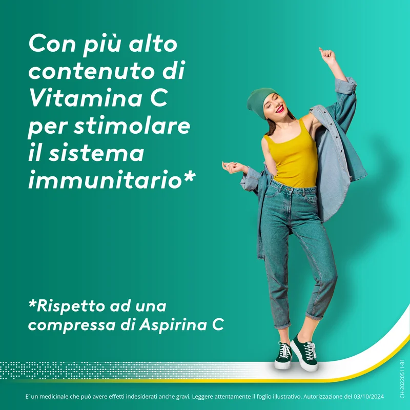 Aspirina Act C Febbre e Sintomi Influenzali 10 Compresse Effervescenti Con vitamina C