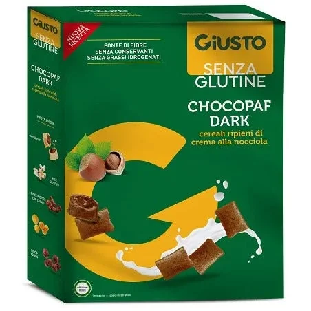 Giusto Senza Glutine Chocopaf Dark 300 g Ripieno alla nocciola