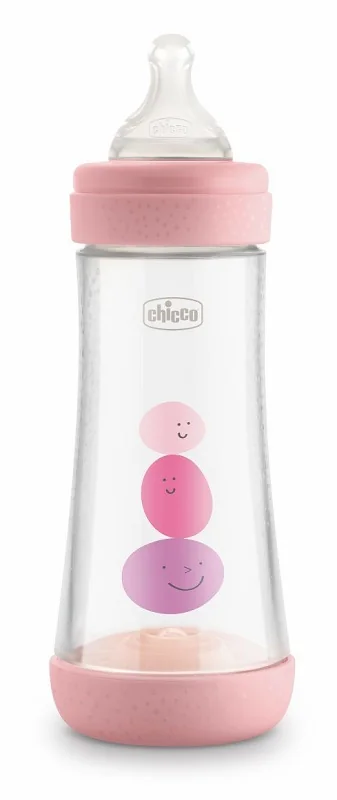 CHICCO BIBERON PERFECT 5 FLUSSO VELOCE IN SILICONE GIRL +4 MESI 300 ML