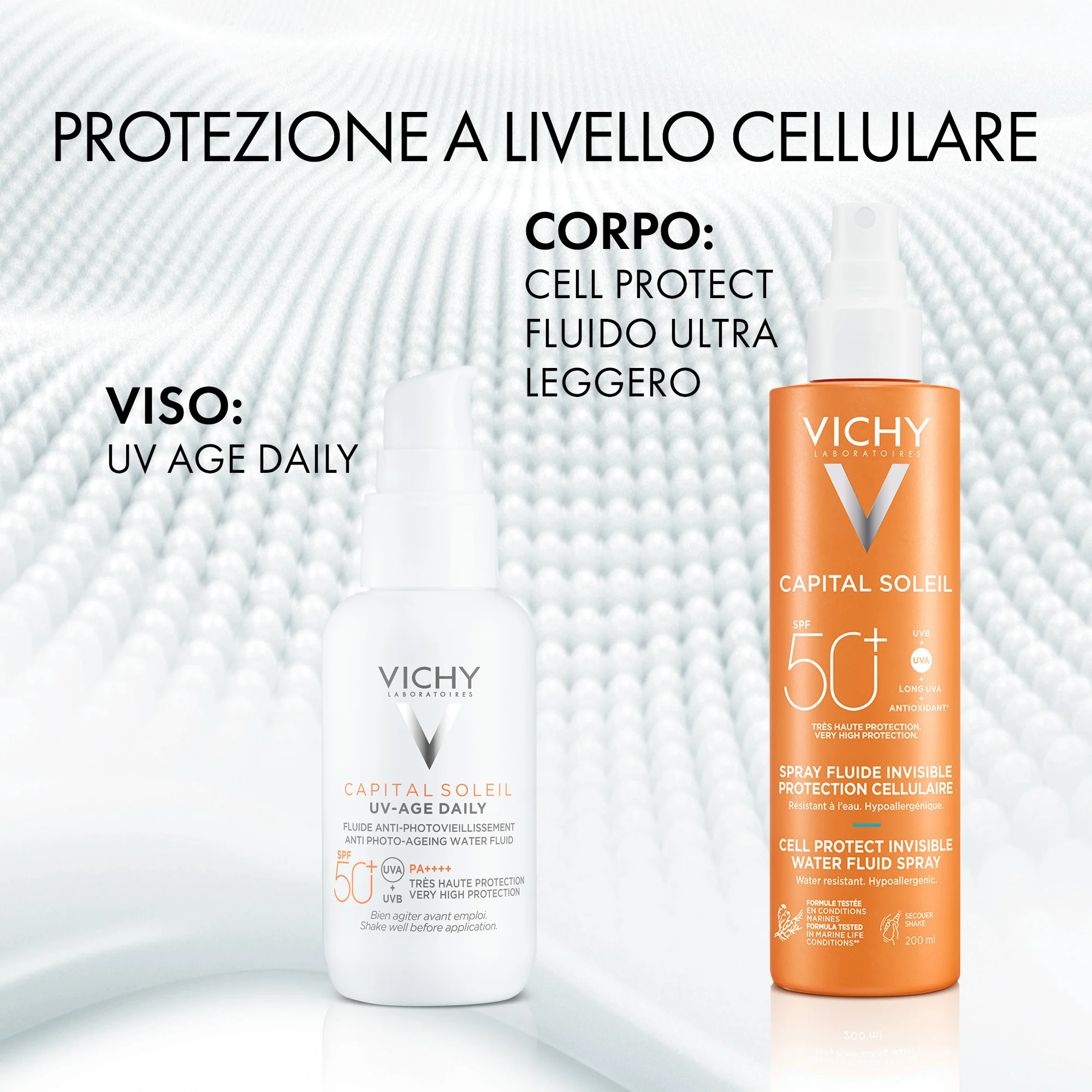 Vichy Capital Soleil Spray Spf50+ 200 ml Protezione solare viso e corpo