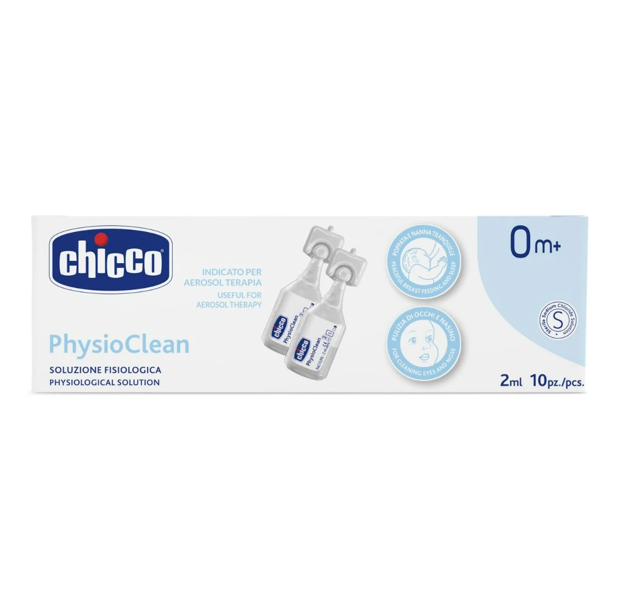 CHICCO PHYSIOCLEAN SOLUZIONE FISIOLOGICA 2ML 10 PEZZI