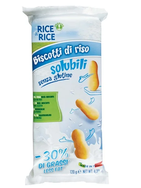 RICE&RICE BISCOTTI DI RISO SOLUBILI SENZA GLUTINE 120 G