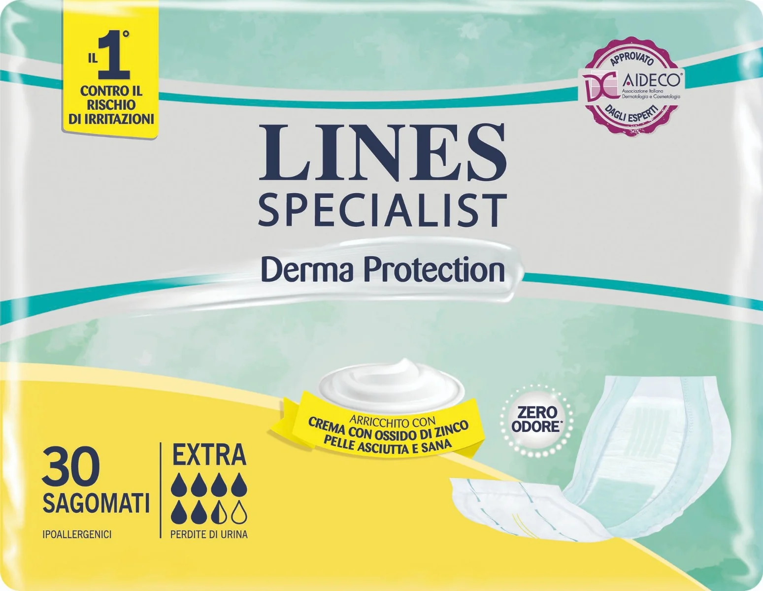 LINES SPECIALIST DERMA PANNOLONE SAGOMATO EXTRA 30 PEZZI