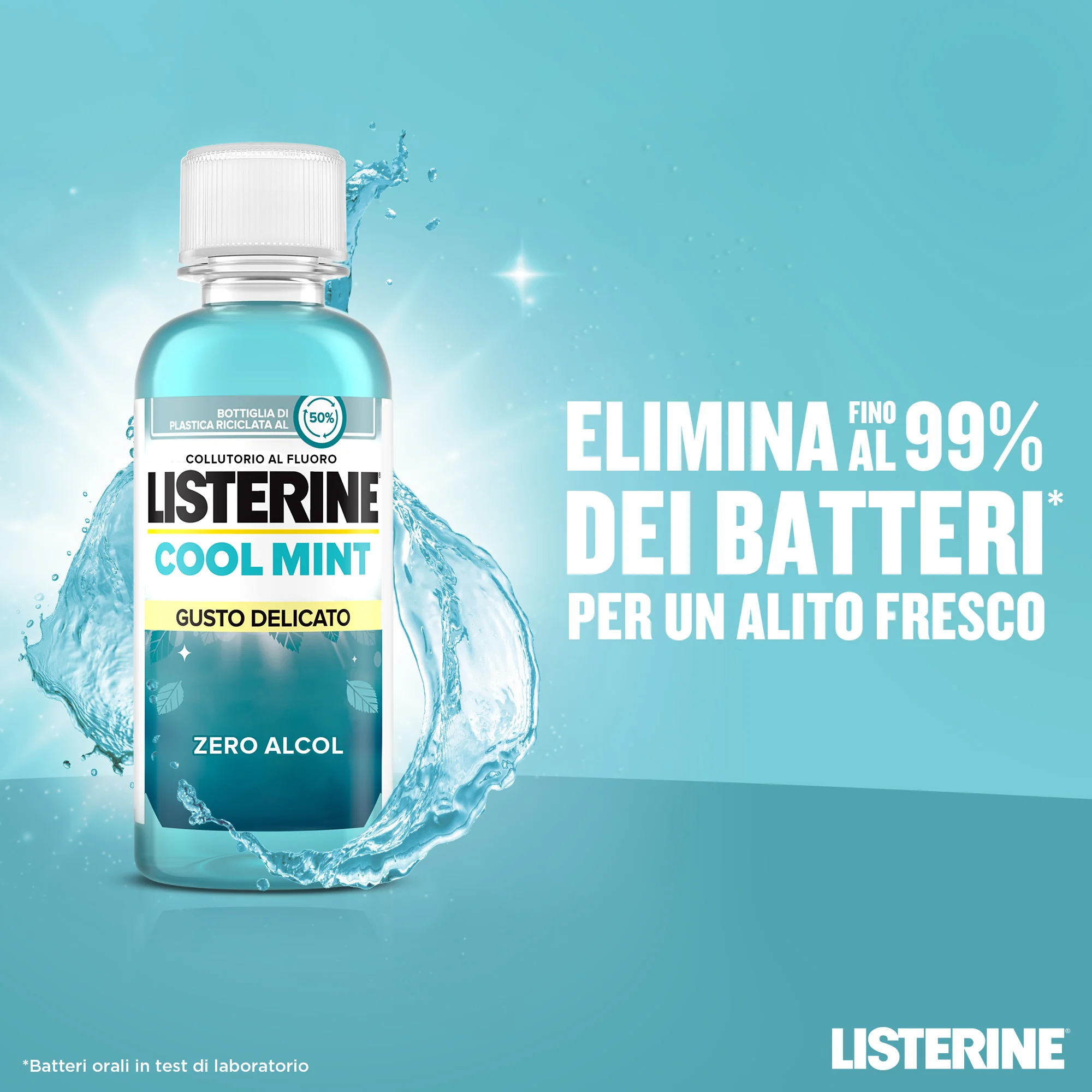 Listerine Cool Mint Gusto Delicato Collutorio Alito Fresco 95 ml 