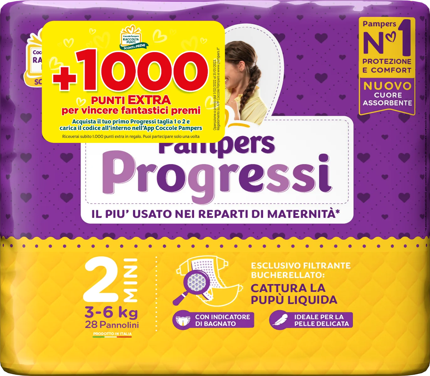 PAMPERS PROGRESSI MINI 28 PEZZI