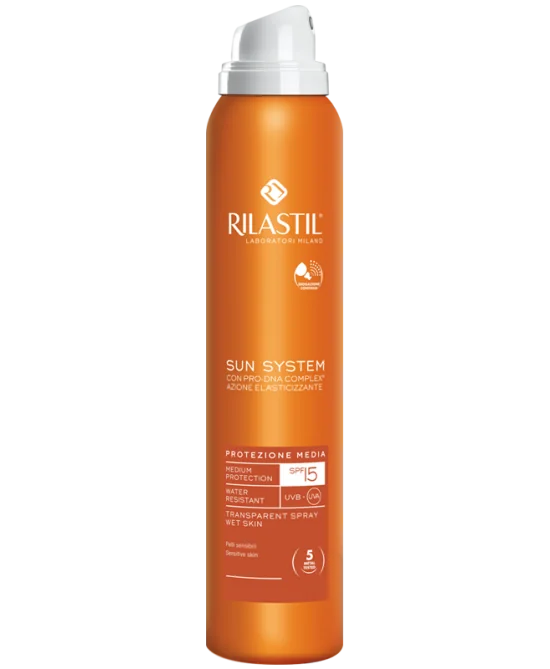 RILASTIL SUN SYSTEM TRANSPARENT SPRAY- PROTEZIONE MEDIA SPF15 200 ML