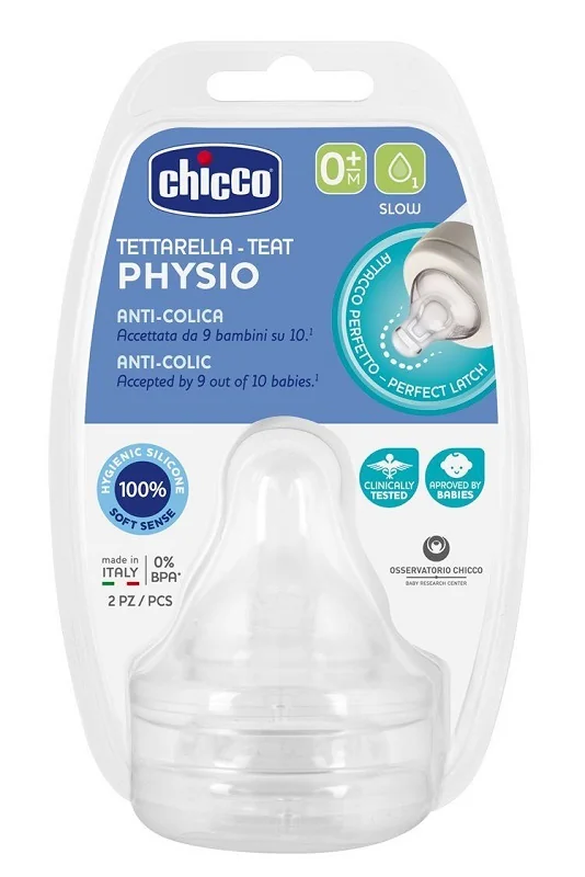 CHICCO TETTARELLA PERFECT5 IN SILICONE FLUSSO NORMALE +0 M 2 PEZZI