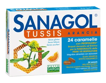 PHYTO GARDA SANAGOL TUSSIS ARANCIA 24 CARAMELLE