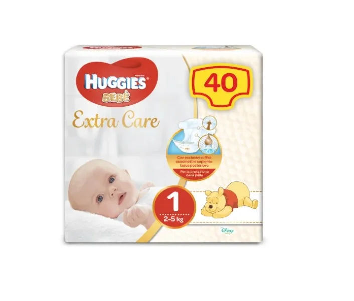 HUGGIES EXTRA CARE GRANDE 1 40 PEZZI