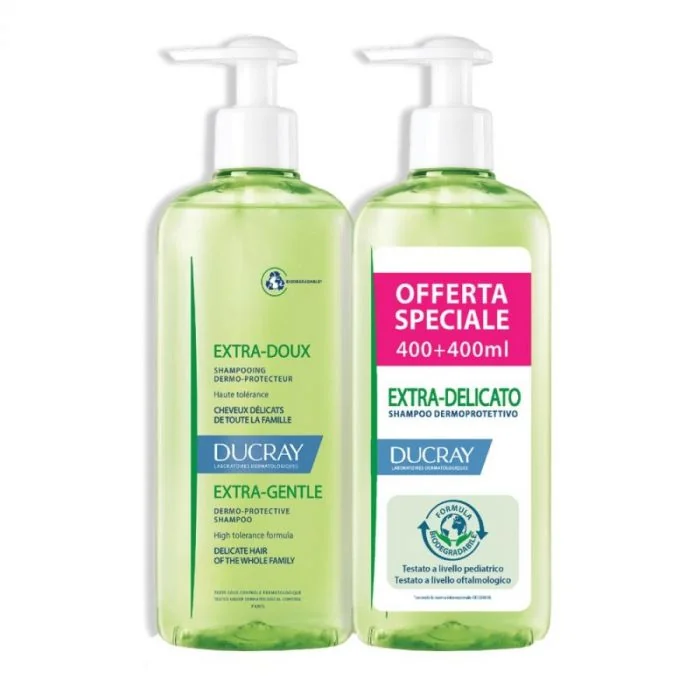 DUCRAY EXTRA DELICATO SHAMPOO DETERGENTE 2X400 ML