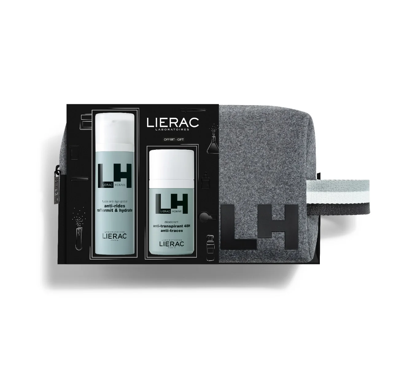 LIERAC HOMME ANTI-RIDES + DEO + TROUSSE