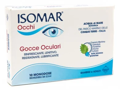 ISOMAR OCCHI MONODOSE GOCCE OCULARI OCCHI ROSSI 10 FLACONCINI