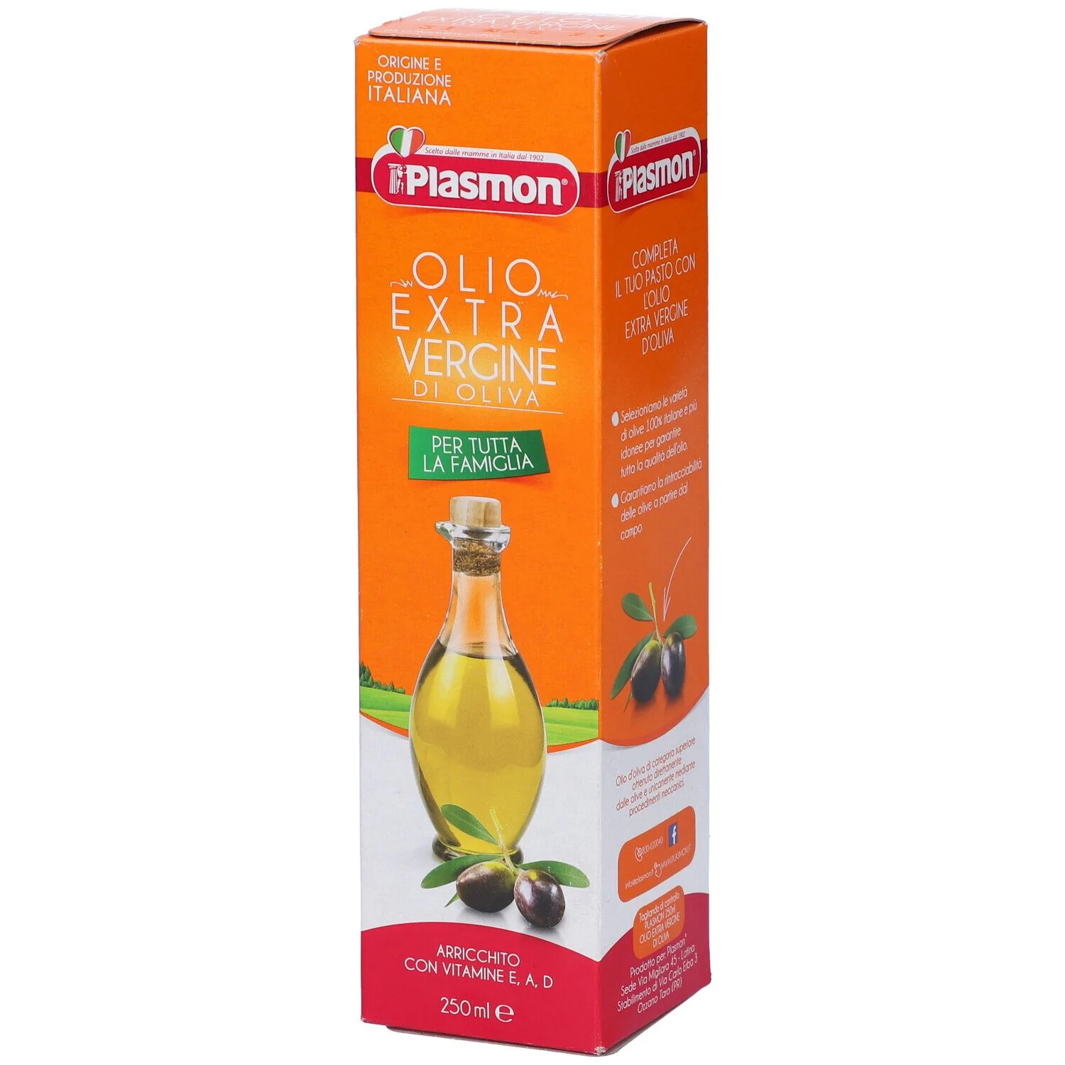 PLASMON OLIO EXTRAVERGINE DI OLIVA VITAMINIZZATO 250 ML