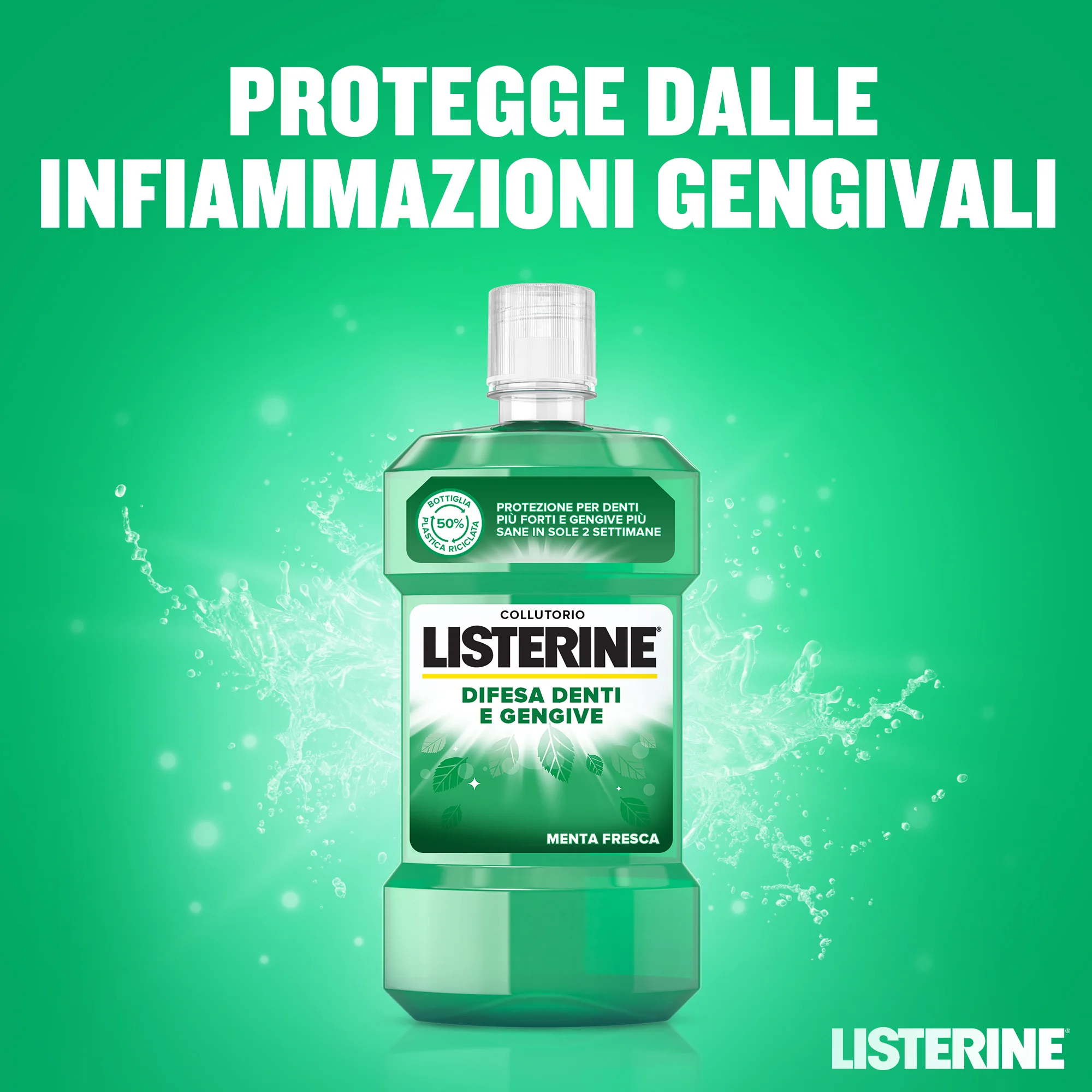 Listerine Difesa Denti e Gengive Collutorio 500 ml Lunga Durata