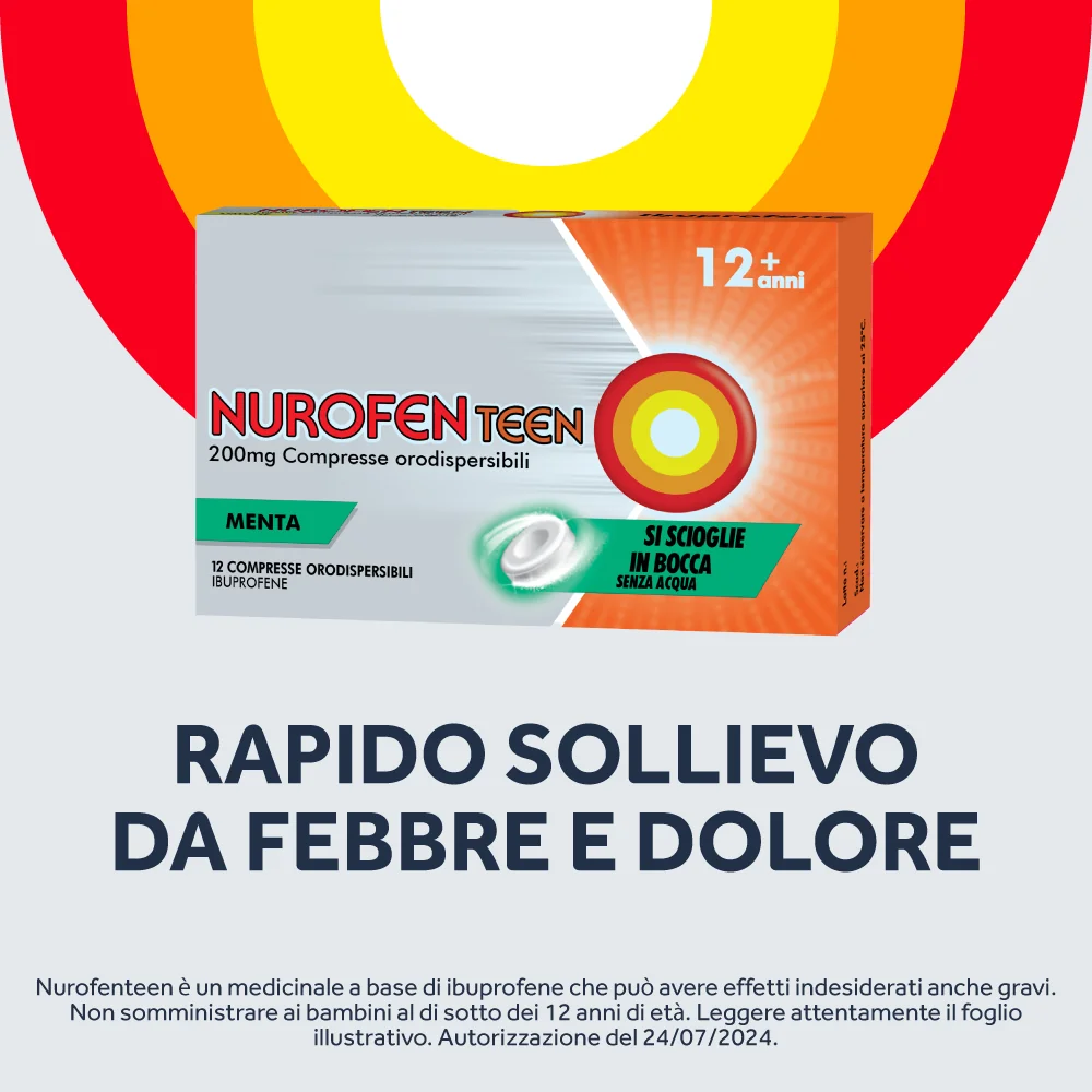 Nurofenteen 200 mg Gusto Menta 12 Compresse Orodispersibili Antinfiammatorio