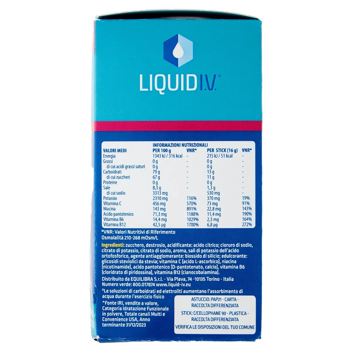 Liquid I.V. Hydration Multiplier Frutto Della Passione 10 Stick Senza Glutine