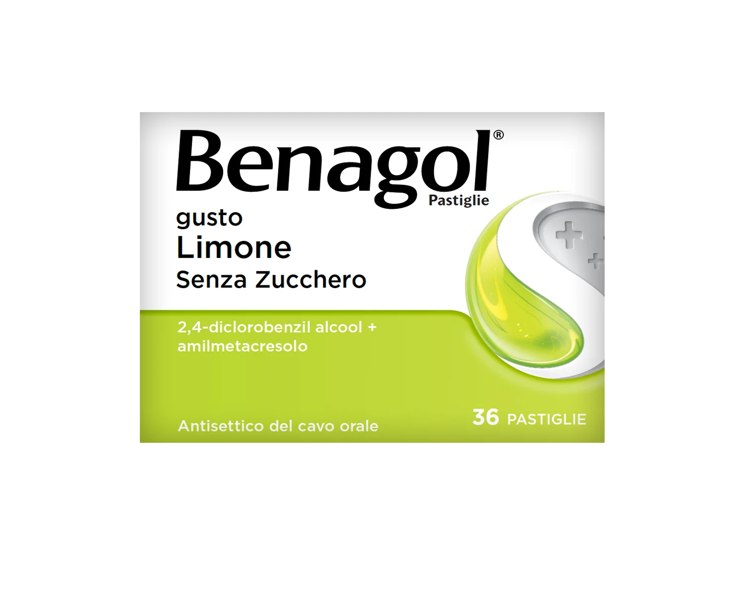 Benagol Limone Senza Zucchero 36 Pastiglie Contro il Mal di Gola