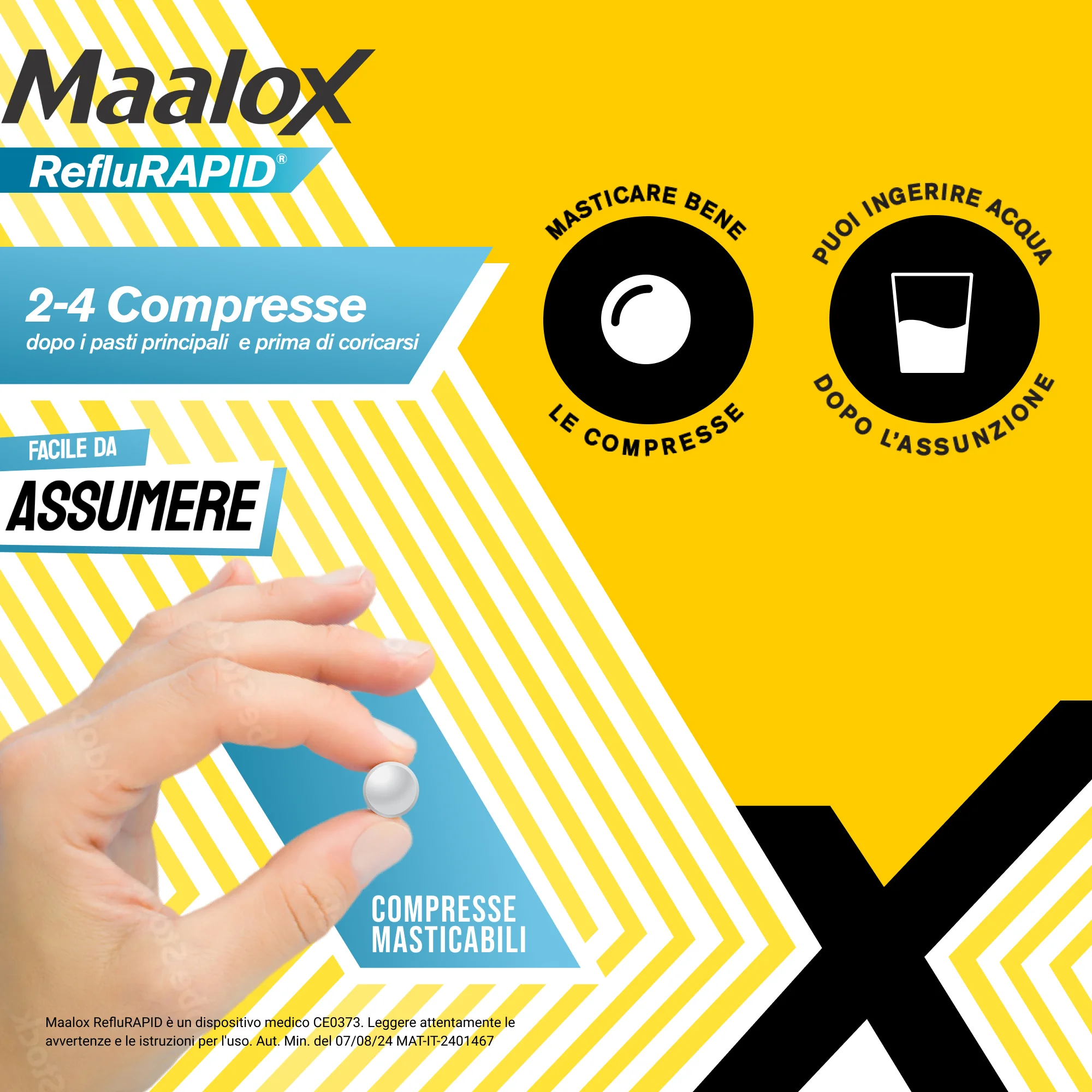 Maalox Reflurapid 40 Compresse Masticabili Reflusso e Acidità